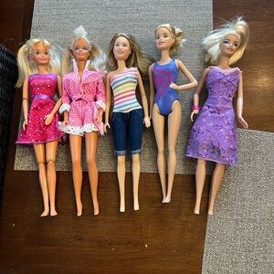 Barbie Fashion Doll Set with Colorful Outfits